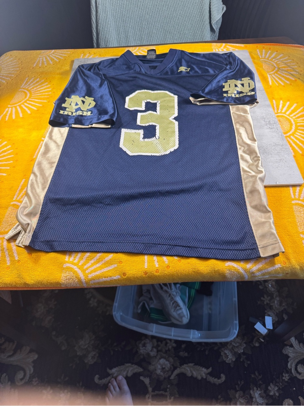 NWT Vintage Starter Notre Dame Fighting Irish Football Jersey #3 Sz m